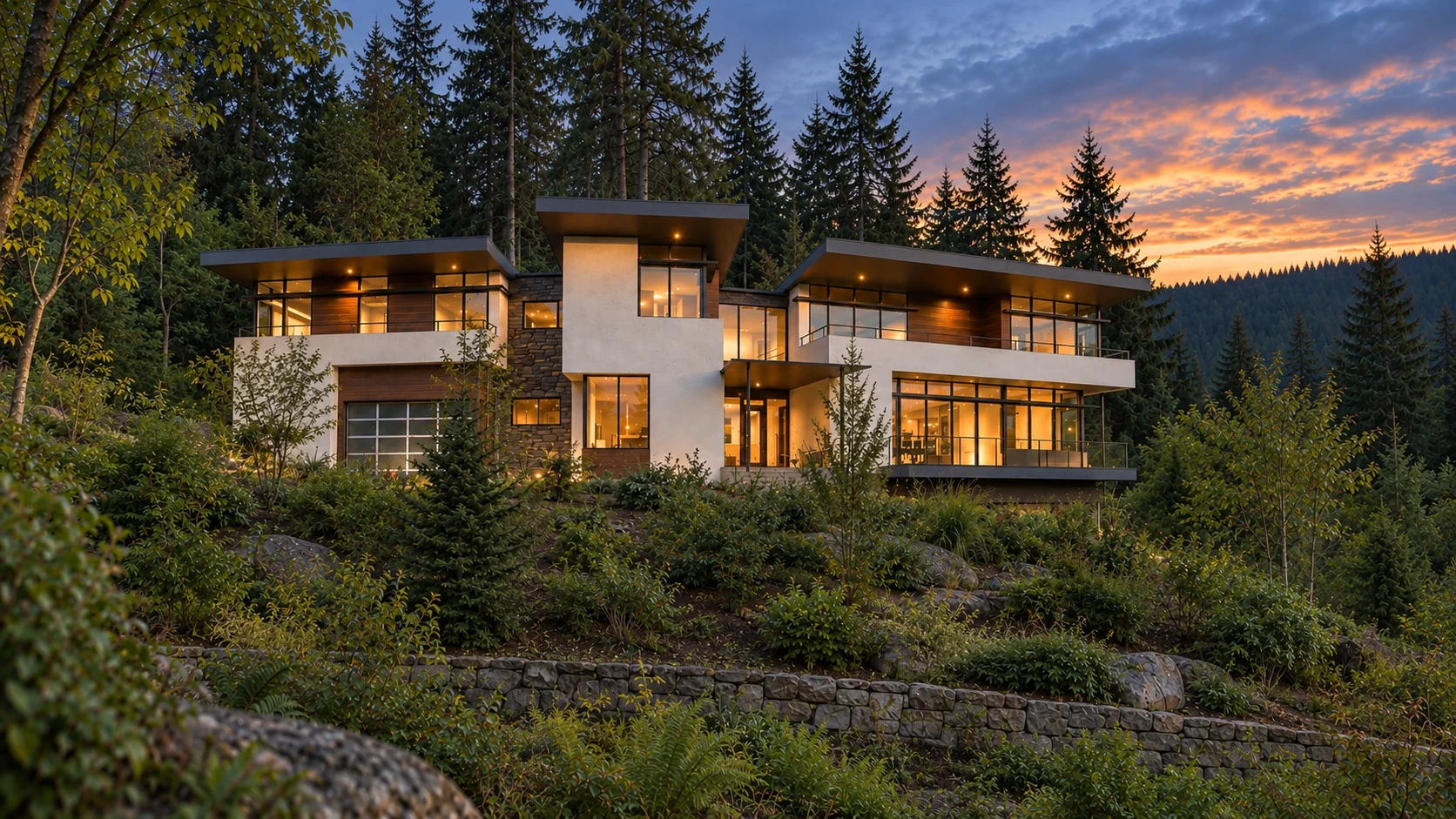 3469 Issaquah residence at dusk